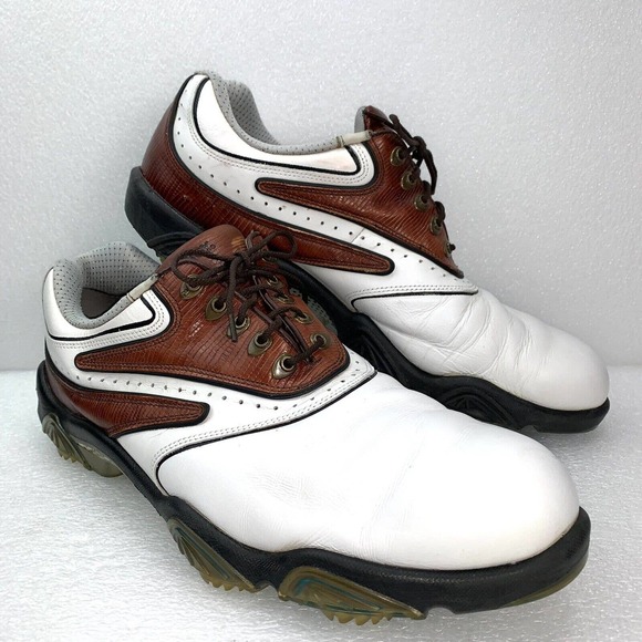 FootJoy Synr-G Golf Shoes 53862 White Brown - Men's 13 - Picture 1 of 12